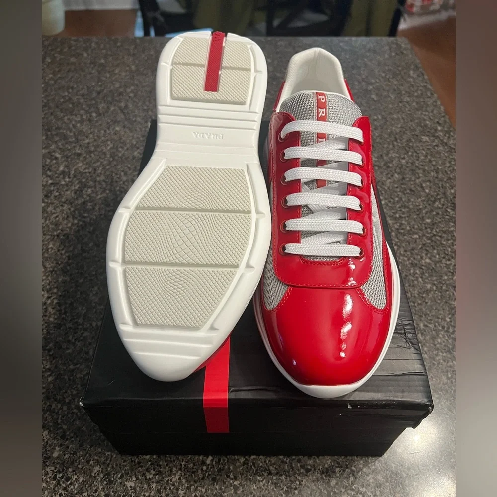 Prada American Cup Red Mens Us Mens Size 9 - Picture 4 of 13